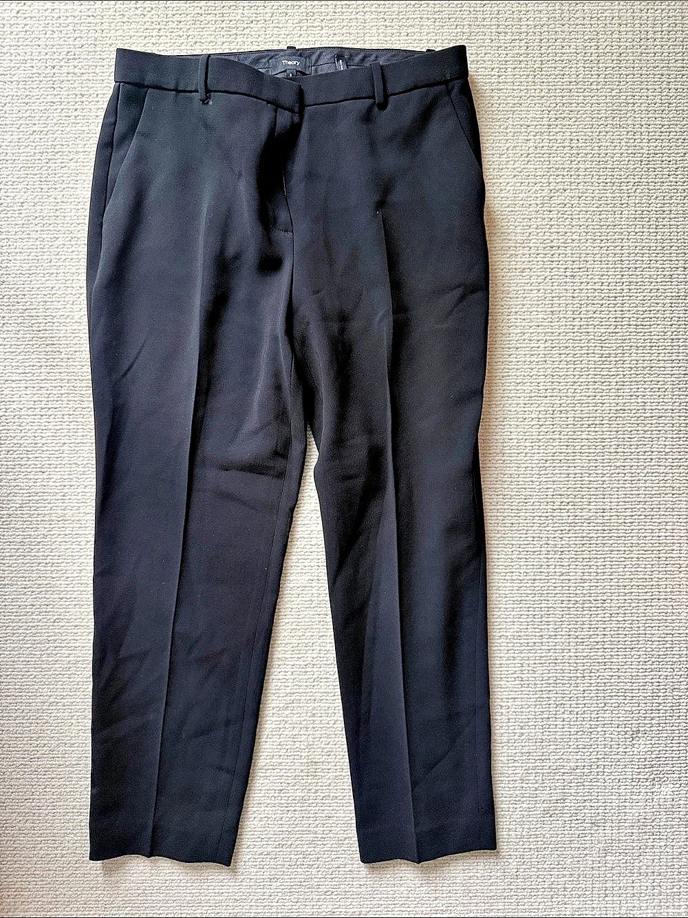 Theory Treeca Crepe Trousers in Black Size 8